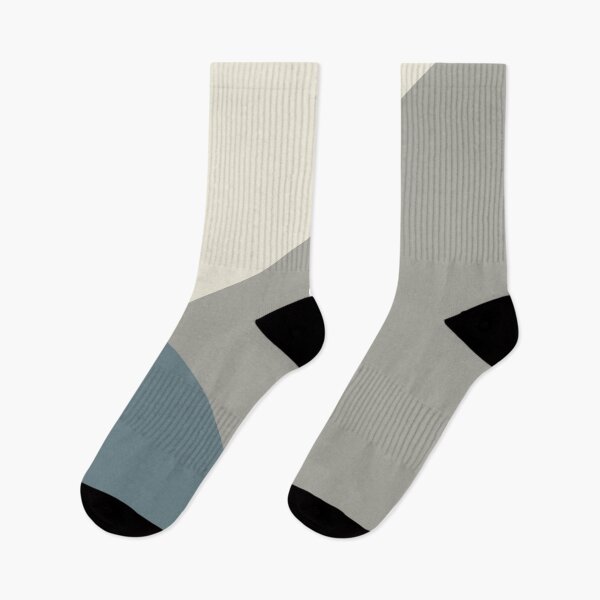Item preview, tricolored geometric shapes of teal, cream and grey designed and sold by IftinDesigns.