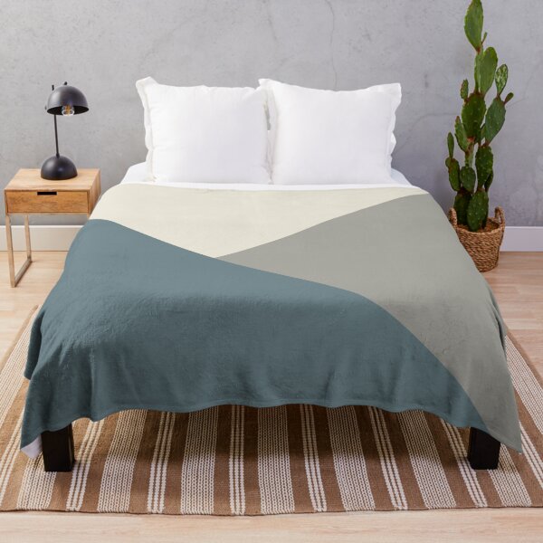 Item preview, tricolored geometric shapes of teal, cream and grey designed and sold by IftinDesigns.