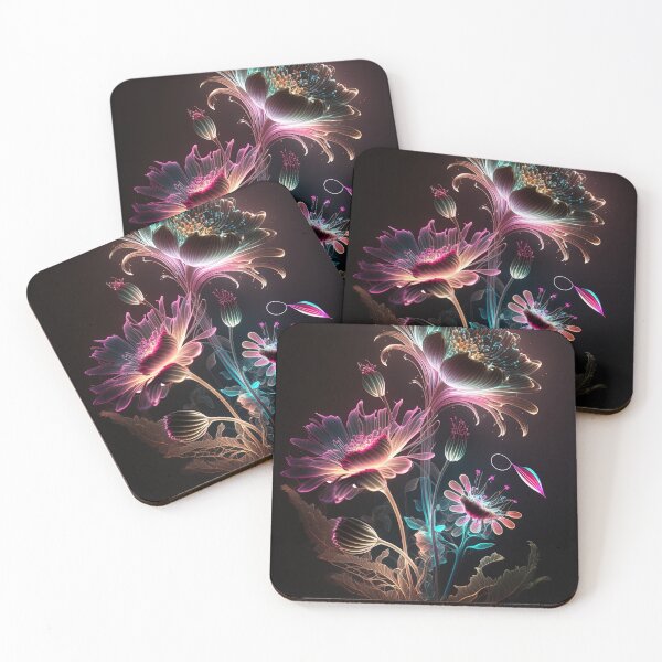 Item preview, flowers with Luminous Lights black background, led backlight artphotos 18 designed and sold by jetaiart.