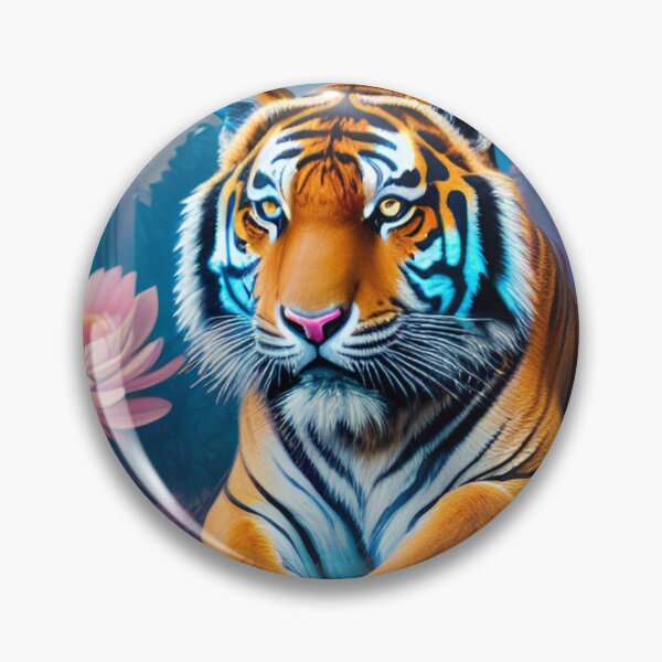 Artikelvorschau, Tiger-Porträt in einer Fantasie-Blumenwelt entworfen und verkauft von FantasyEmpire.