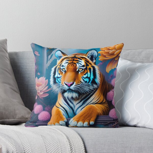 Item preview, Tiger Portrait in A Fantasy Floral World designed and sold by FantasyEmpire.