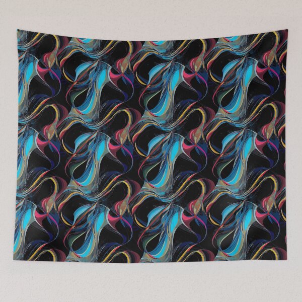 Item preview, Abstract Digital Waves in Yellow, Pink and Blue designed and sold by Fine Prints.