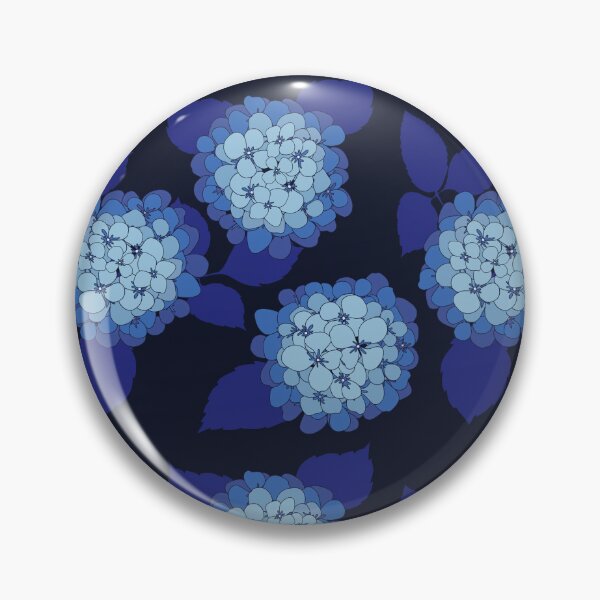 Item preview, Hamptons Navy Blue Hydrangea Flowers Pattern designed and sold by HotHibiscus.