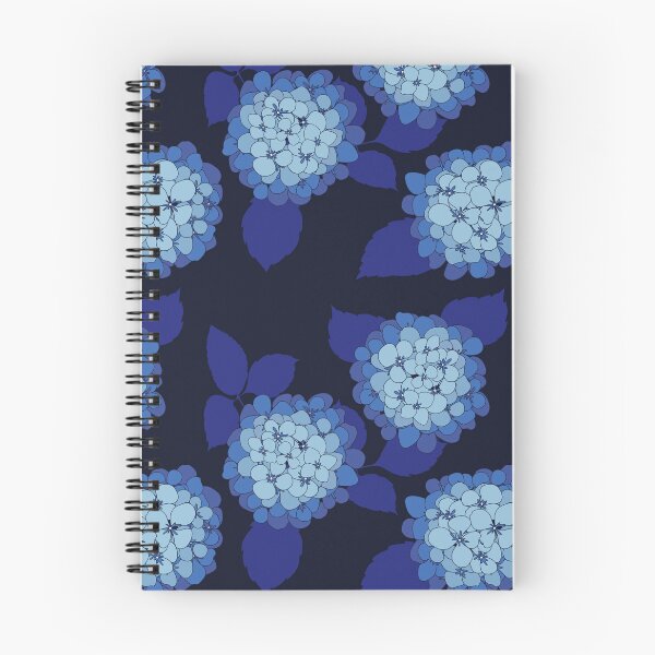 Item preview, Hamptons Navy Blue Hydrangea Flowers Pattern designed and sold by HotHibiscus.