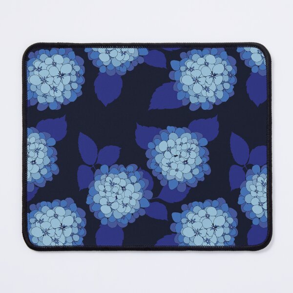 Item preview, Hamptons Navy Blue Hydrangea Flowers Pattern designed and sold by HotHibiscus.