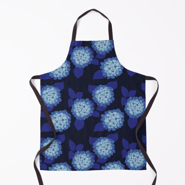 Item preview, Hamptons Navy Blue Hydrangea Flowers Pattern designed and sold by HotHibiscus.