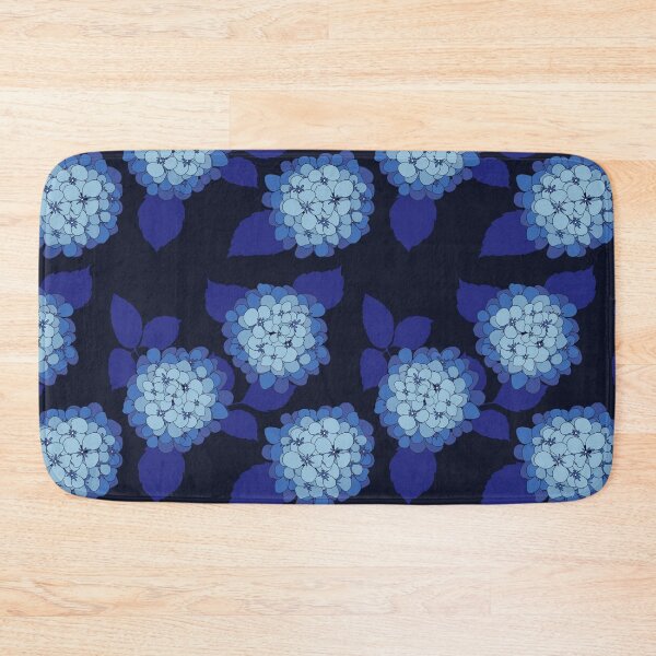 Item preview, Hamptons Navy Blue Hydrangea Flowers Pattern designed and sold by HotHibiscus.
