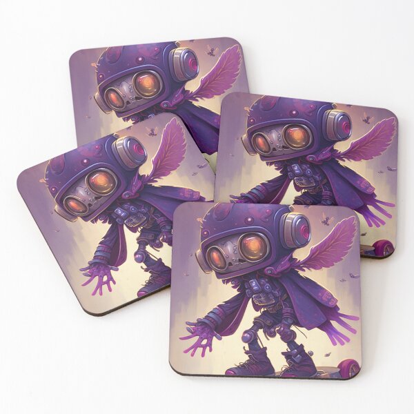 Item preview, Kids Anime Robot Purple Robot Cute Robot with Skateboard and Headphones designed and sold by Art.Fusion.Studio.