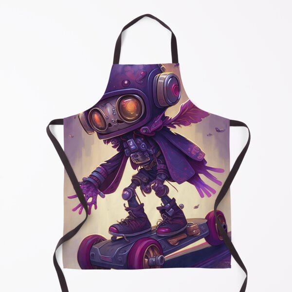 Item preview, Kids Anime Robot Purple Robot Cute Robot with Skateboard and Headphones designed and sold by Art.Fusion.Studio.