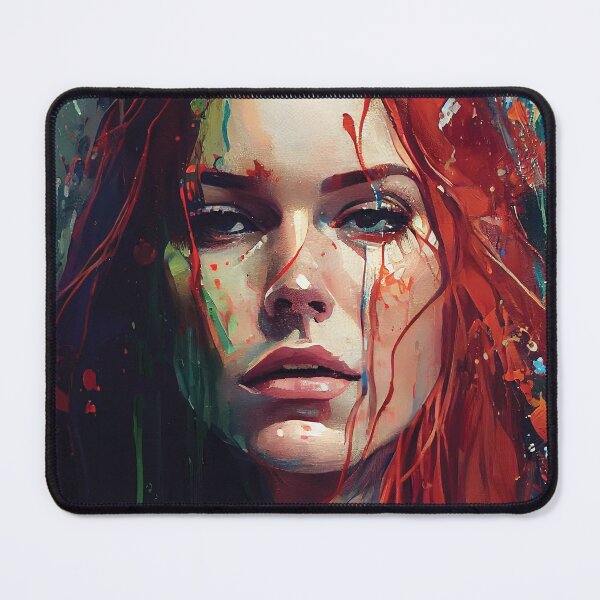 Item preview, Redheaded Woman - Modern Oil Painting designed and sold by ShadowAndSlate.
