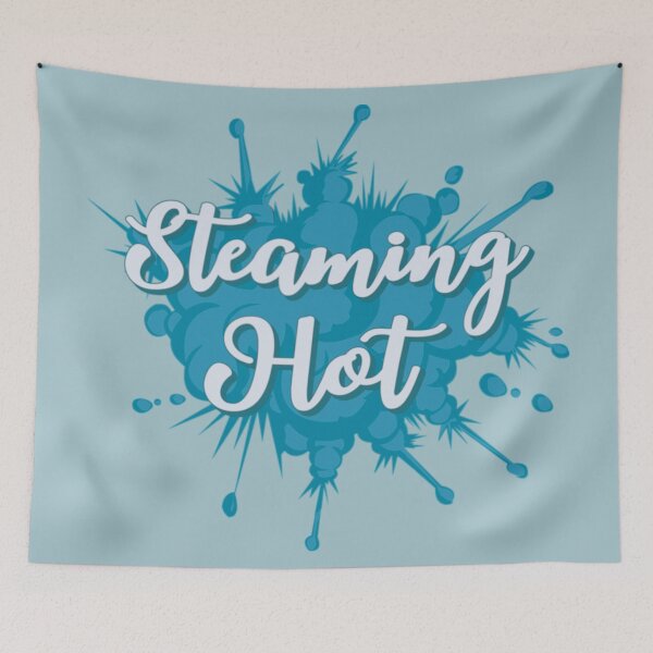 Item preview, Blue Steaming Hot Fun Slogan For All Hot People designed and sold by TrulyEpoque.