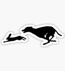 Dog Inspires a Rabbit Black and White Sticker