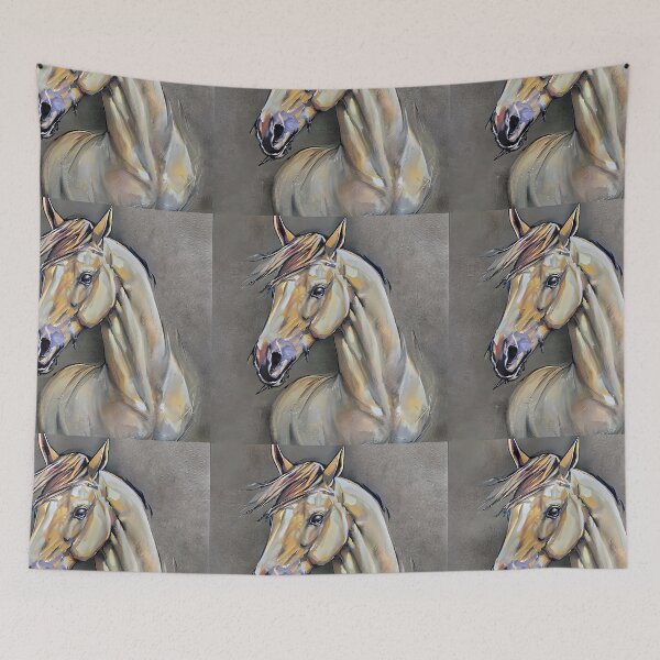 Item preview, portrait of a white horse designed and sold by bogfl.