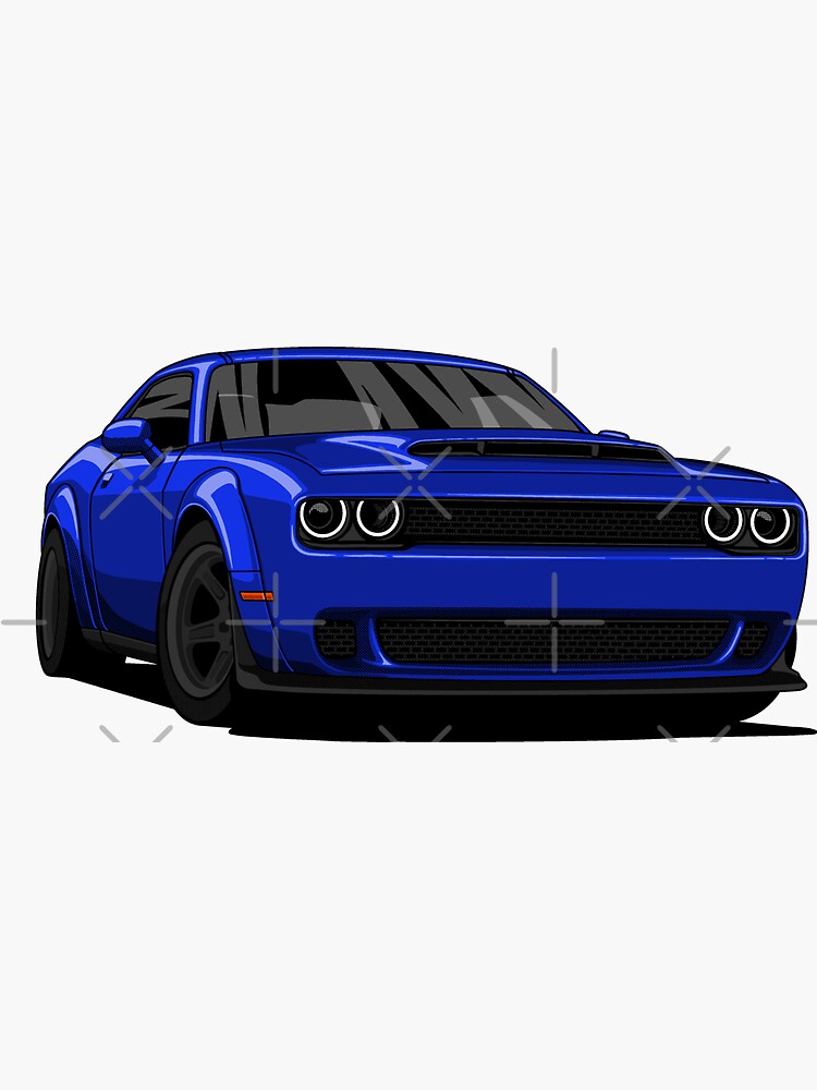 Challenger Blue Sticker for Sale by Culture AutoWorks