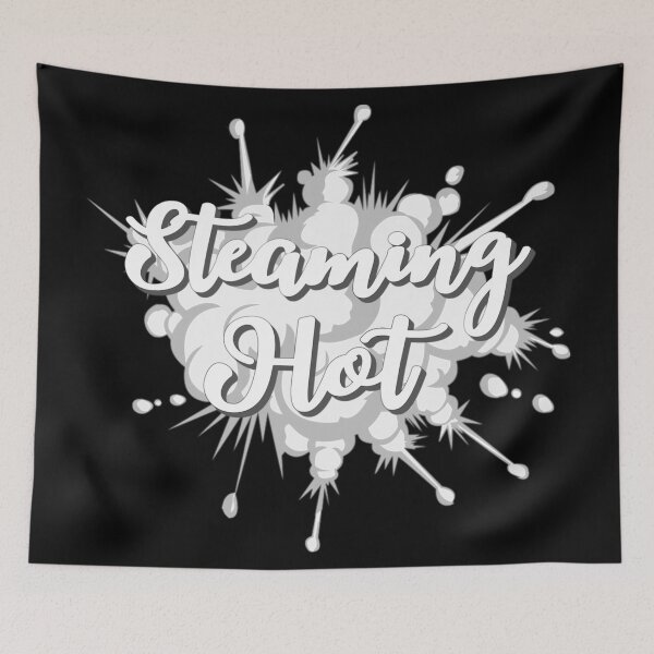 Item preview, Monochrome Steaming Hot Fun Slogan For All Hot People designed and sold by TrulyEpoque.