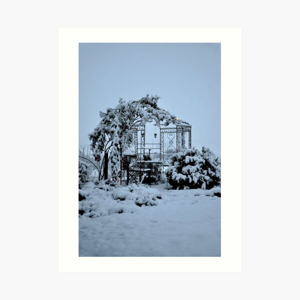 Snowy Gazebo Art Print