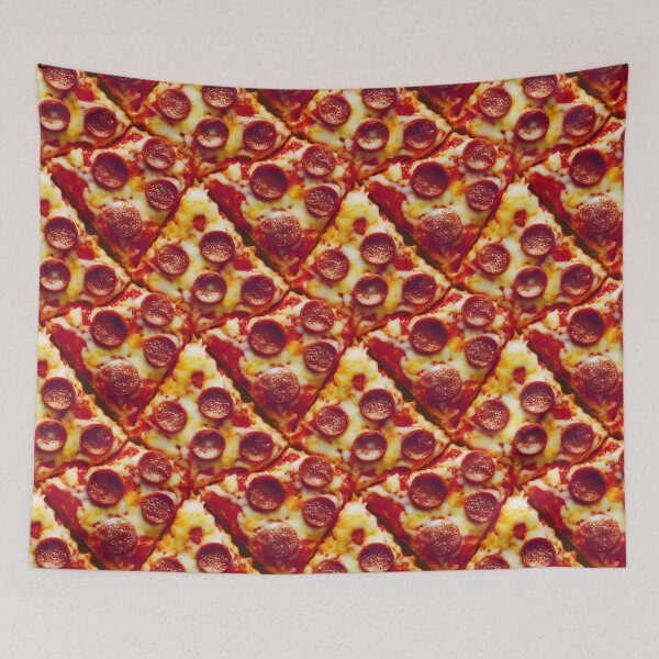 Artikelvorschau, Repeating Pizza Pattern - Realistic Pepperoni Pizza Design entworfen und verkauft von Fine Prints.