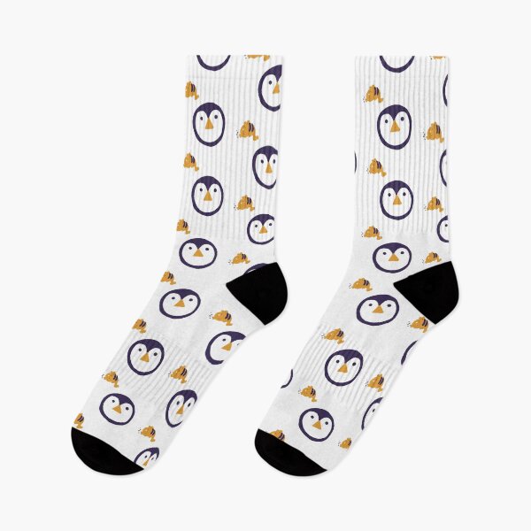 Item preview, Penguin and fish designed and sold by Emma Raven.