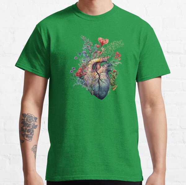 Item preview, Heart overgrown with florals 3 (cutout) - anatomy floral botanical watercolor illustration designed and sold by EmeraldeaArt.