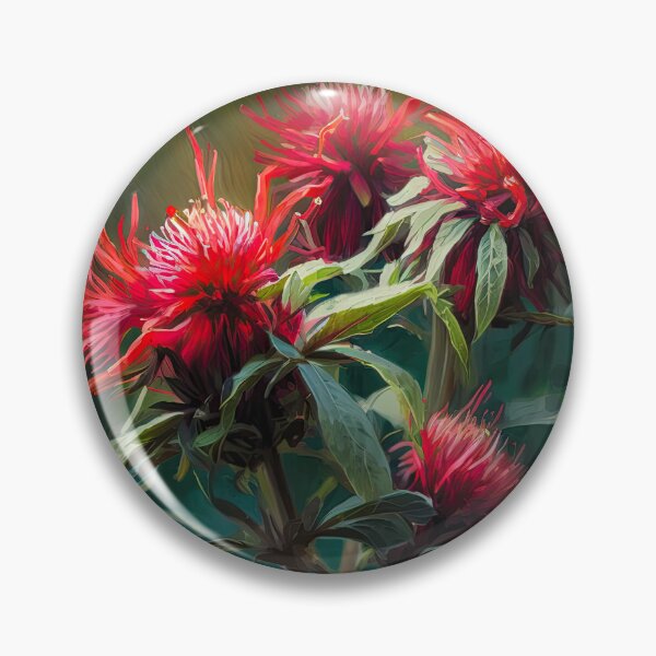 Item preview, Red Bee Balm Flowers  designed and sold by Vanover Designs.