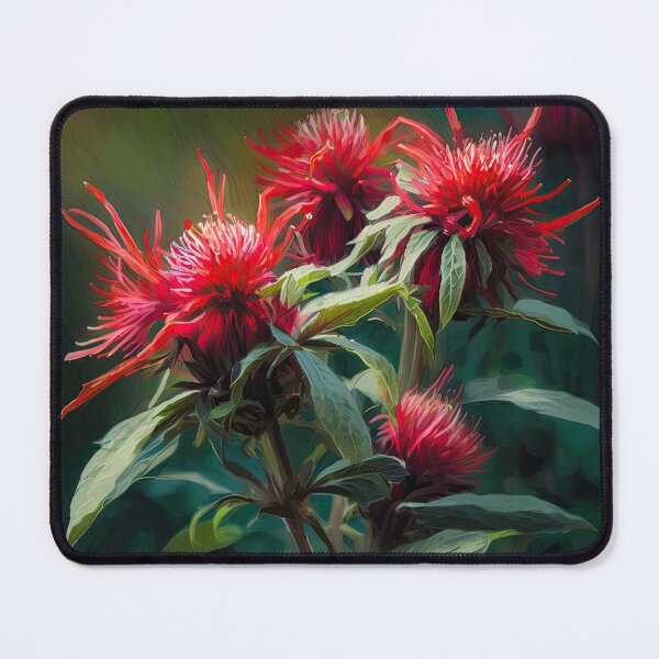 Item preview, Red Bee Balm Flowers designed and sold by Vanover Designs.