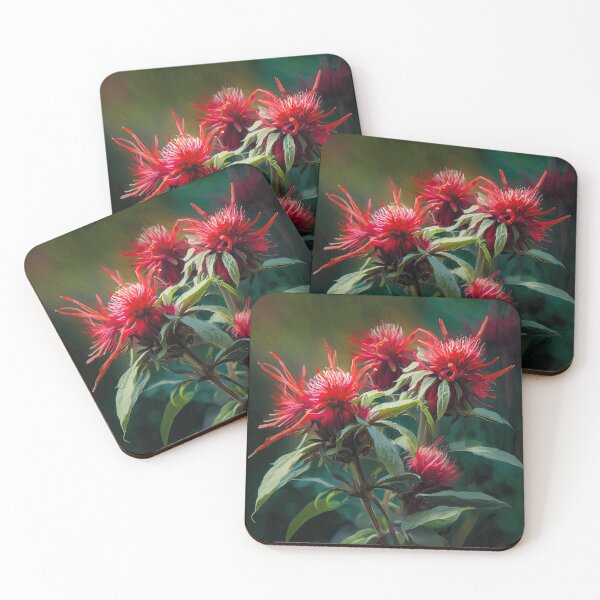 Item preview, Red Bee Balm Flowers  designed and sold by Vanover Designs.