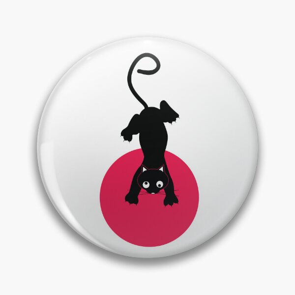 Item preview, Black cat with confused eyes framed on a pink cercle designed and sold by vikyky.