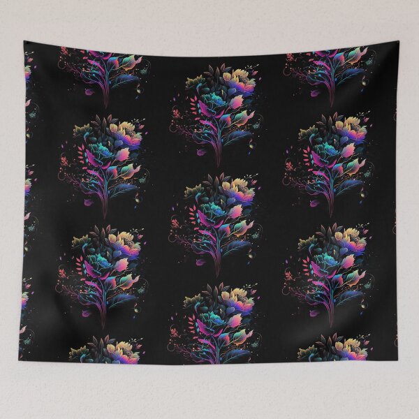 Artikelvorschau, Blooming Flowers intricate details, Colorful Psychedelic Art entworfen und verkauft von digitaldreamHD.