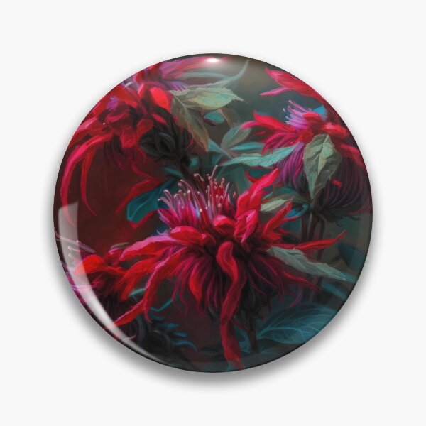Item preview, Red Bee Balm Flowers  designed and sold by Vanover Designs.