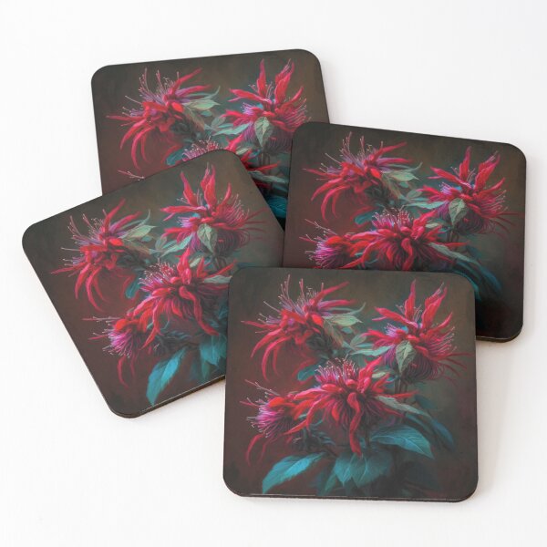 Item preview, Red Bee Balm Flowers  designed and sold by Vanover Designs.