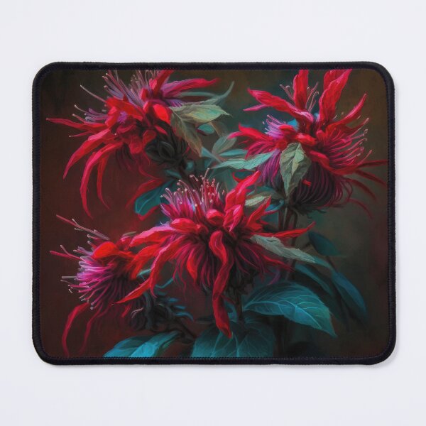 Item preview, Red Bee Balm Flowers  designed and sold by Vanover Designs.