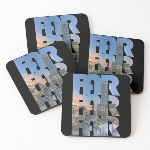 Item preview, Fargo, North Dakota FAR Sunset Cityscape Repeating Pattern designed and sold by CrabbyLobster.