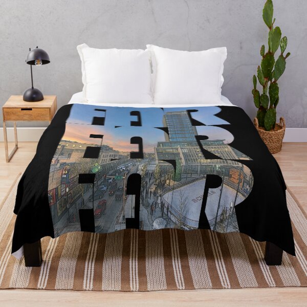Item preview, Fargo, North Dakota FAR Sunset Cityscape Repeating Pattern designed and sold by CrabbyLobster.