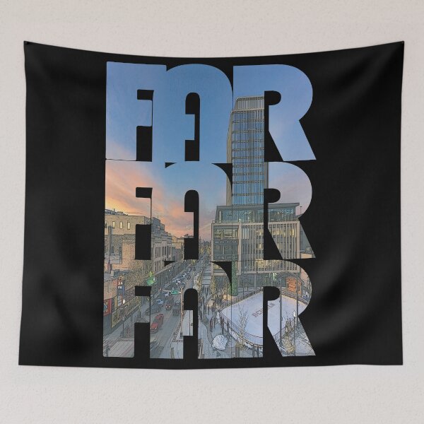 Item preview, Fargo, North Dakota FAR Sunset Cityscape Repeating Pattern designed and sold by CrabbyLobster.