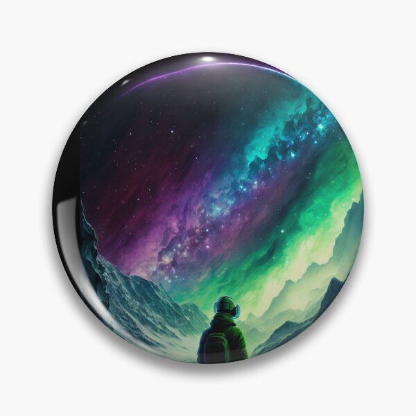 Item preview, Northern Lights/Aurora Borealis Planet with Astronaut  designed and sold by AIartCANVAS.