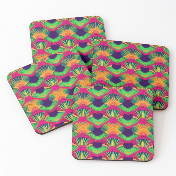 Item preview, Pattern: fronds (green & pink) designed and sold by SolidEarthArt.