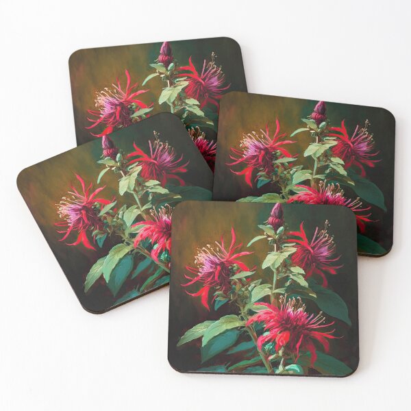 Item preview, Red Bee Balm Flowers  designed and sold by Vanover Designs.