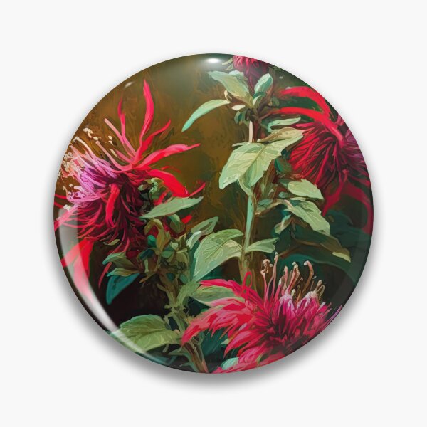 Item preview, Red Bee Balm Flowers  designed and sold by Vanover Designs.