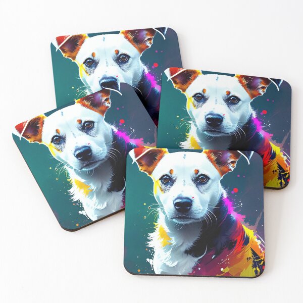 Item preview, Jack Russel Terrier wrapped in bright colors designed and sold by PadedoDesigns.