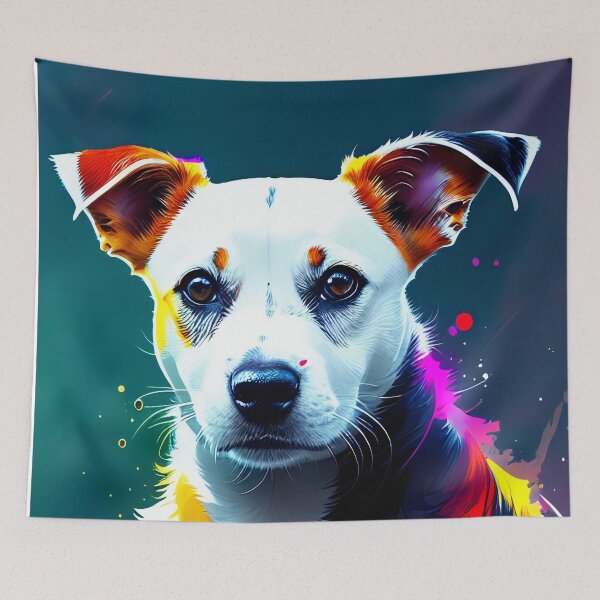Item preview, Jack Russel Terrier wrapped in bright colors designed and sold by PadedoDesigns.