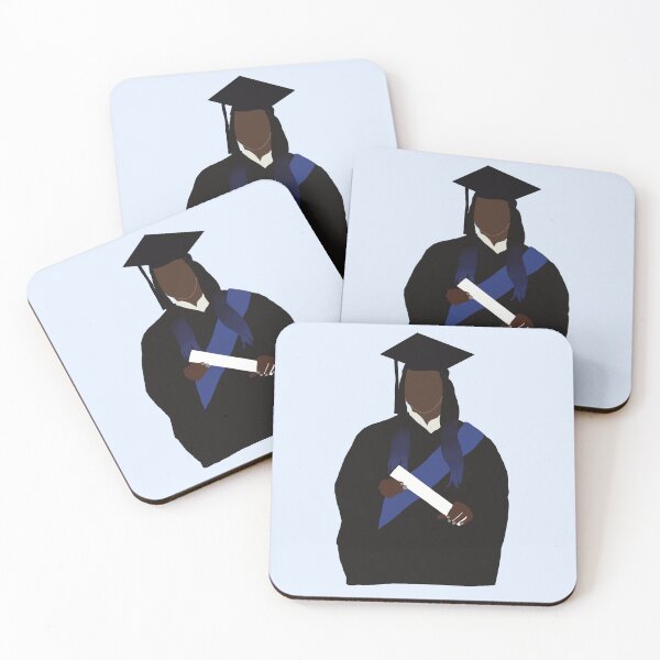 Item preview, Black woman with mortar board and college diploma designed and sold by Rosemarie  Caron.