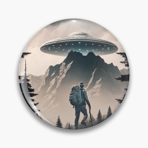 Item preview, Hiker UFO Mountains Missing People designed and sold by candiscamera.