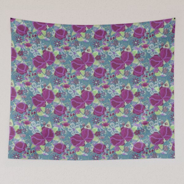 Item preview, Glasshouse Floral - Bohemian Maximalism, Mermaid Colors -  designed and sold by LochNestFarm.