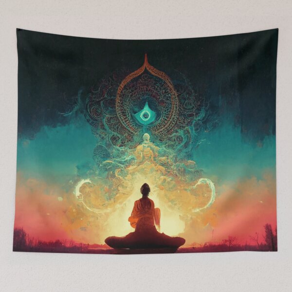 Item preview, Meditating Buddha On The Path To Enlightenment designed and sold by Smuvu-Pictures ⭐⭐⭐⭐⭐.