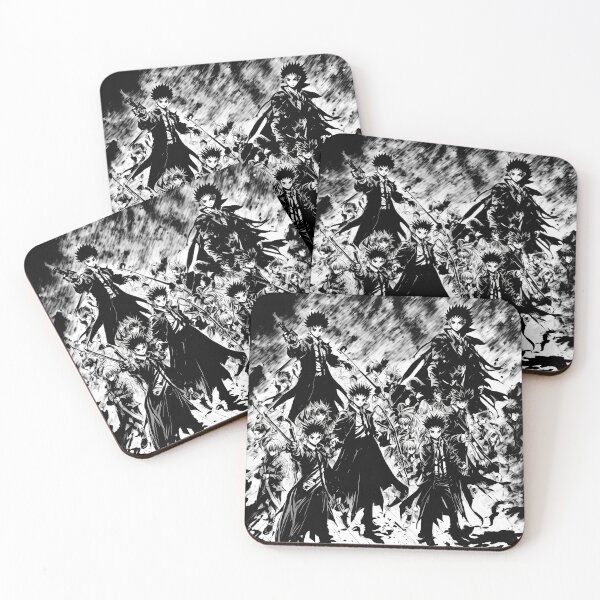 Item preview, Arte de anime japonés en blanco y negro designed and sold by Metaverse8.