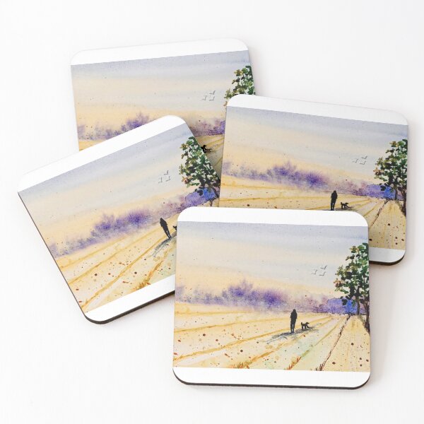 Item preview, Dog walking in a field.  designed and sold by watercolorsLiz.
