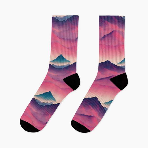 Item preview, Retrowave Mountain Range in Pink and Blue designed and sold by Fine Prints.