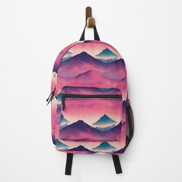Item preview, Retrowave Mountain Range in Pink and Blue designed and sold by Fine Prints.