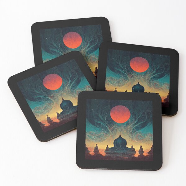 Item preview, Meditating Monks Under Stars designed and sold by Smuvu-Pictures ⭐⭐⭐⭐⭐.