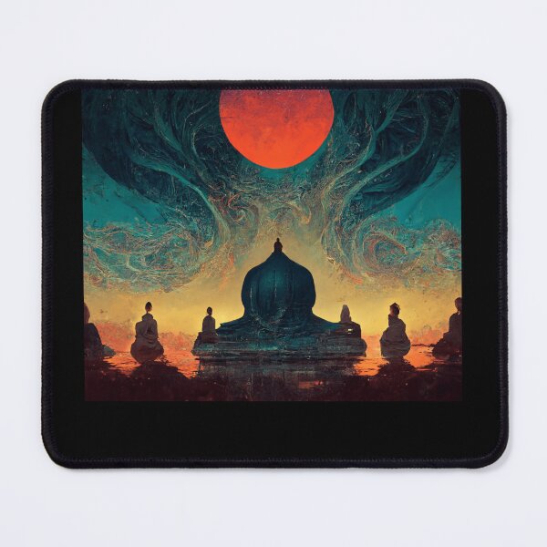 Item preview, Meditating Monks Under Stars designed and sold by Smuvu-Pictures ⭐⭐⭐⭐⭐.